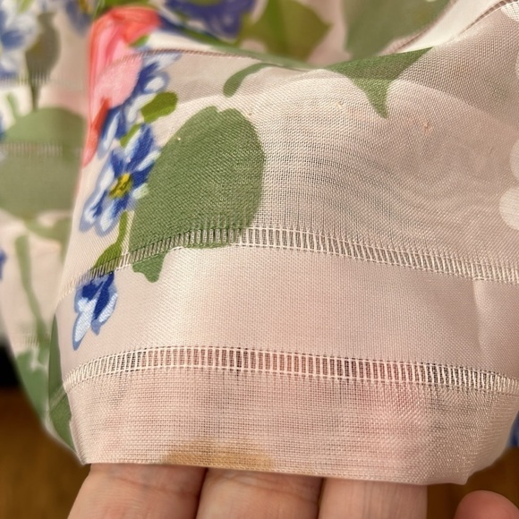 1970s Vintage Pink Sheer Organza Watercolor Floral Princess Gown women’s size 14 - Picture 12 of 14